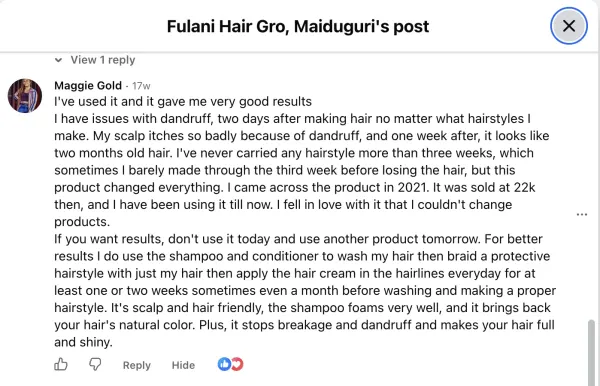Fulani Hair Gro result 6